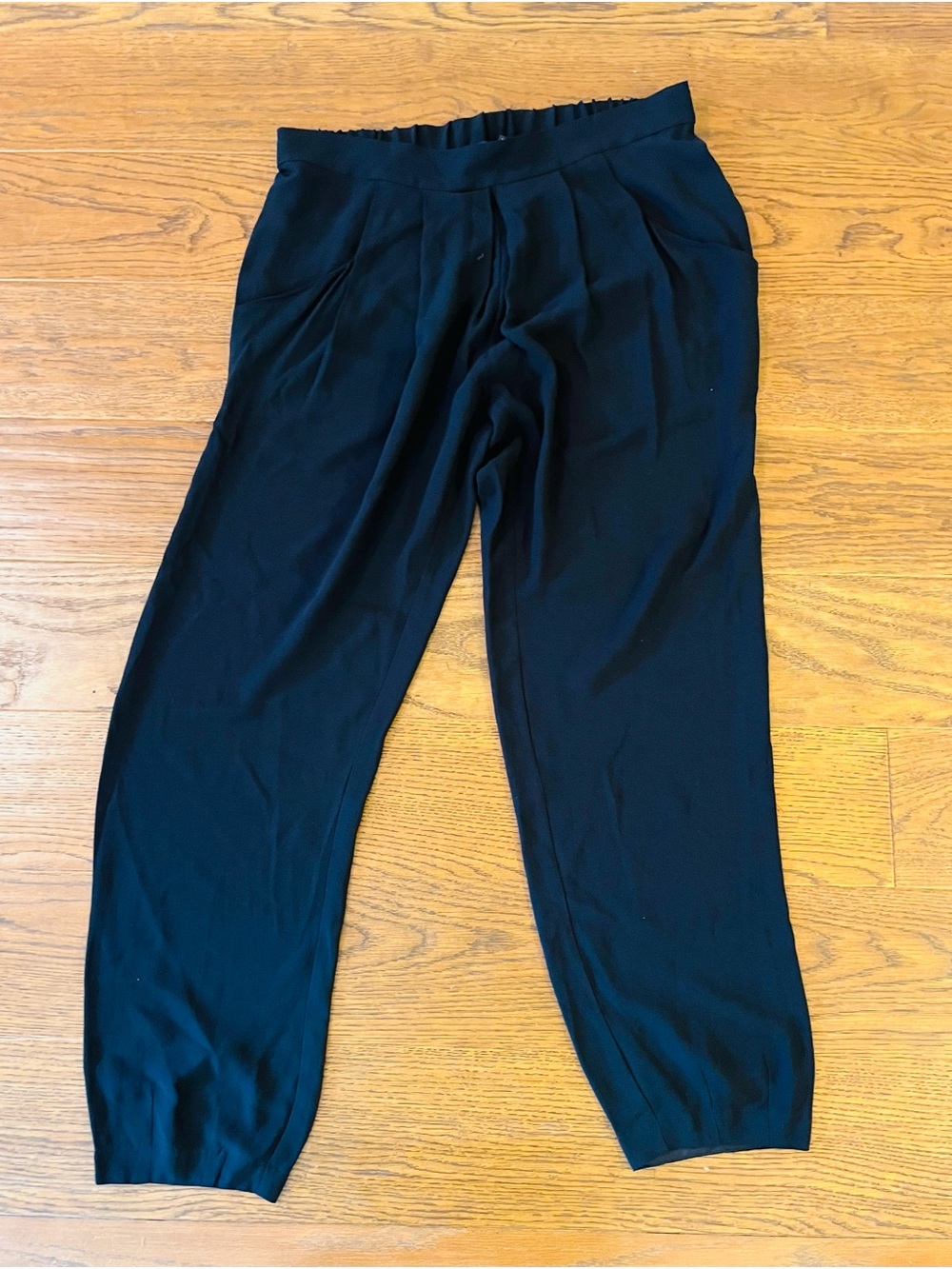 Eileen Fisher Black Relaxed Elastic-Waist Harem Trousers